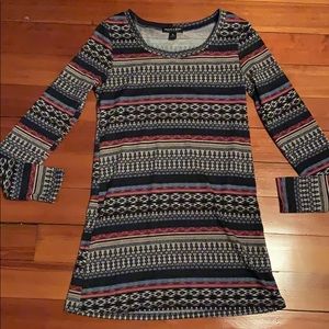 Printed long sleeve dress